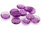 12 19mm Faceted Round Flatback Purple Plastic Vintage Cabochons